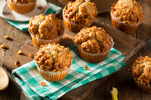 Homemade Banana Nut Muffins Ready to Eat